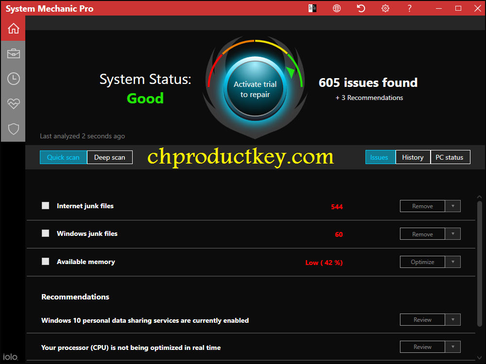 system mechanic pro 18 activation key